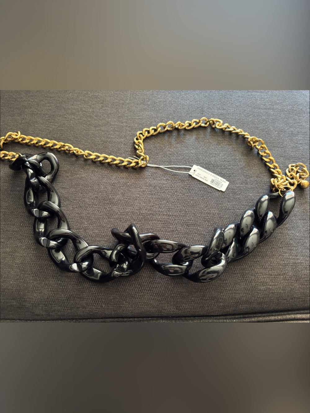 New York & Company Black and Gold Chain-Link Waist Belt